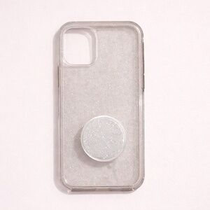 OtterBox Sparkle Glitter Silver iPhone 12 Case w/‎ Liquid Glitter Popsocket